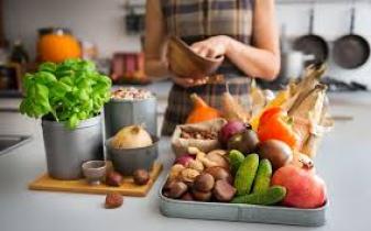 Fruit and veg displayed for a training workshop